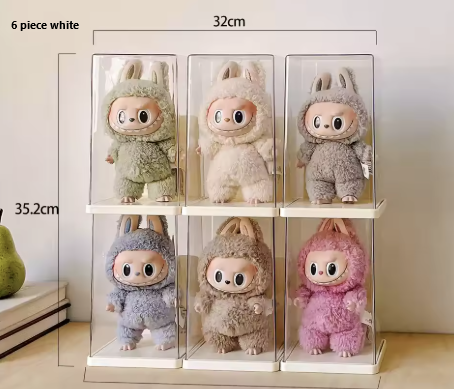 Labubu Acrylic Display Box – Large Capacity Transparent Doll Storage Cabinet & Dustproof Organizer