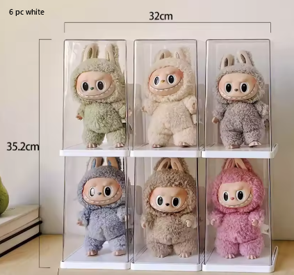 Labubu Acrylic Display Box – Large Capacity Transparent Doll Storage Cabinet & Dustproof Organizer