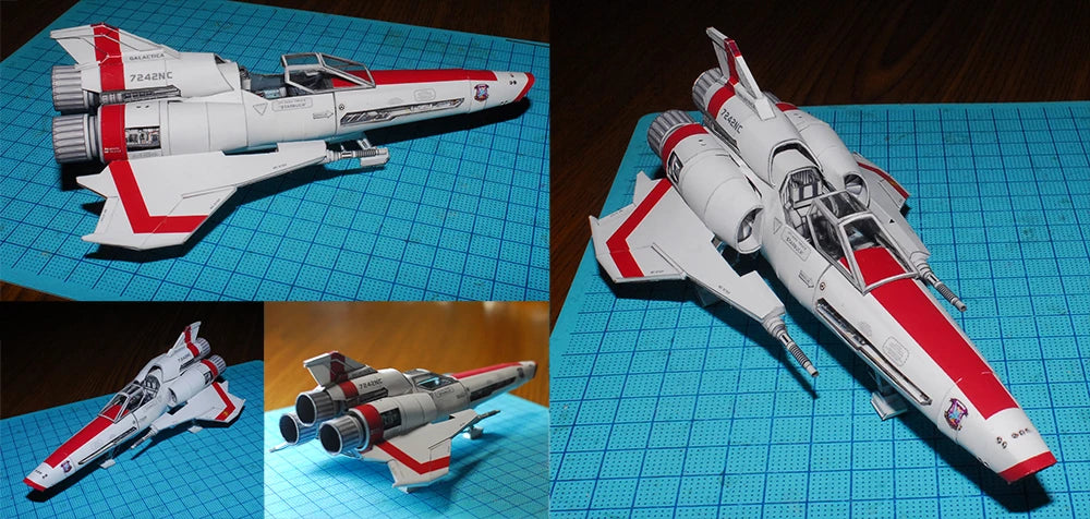 Battlestar Galactica Viper Mark II DIY Handcraft Paper Model Kit – Sci-Fi Starfighter Puzzle Toy