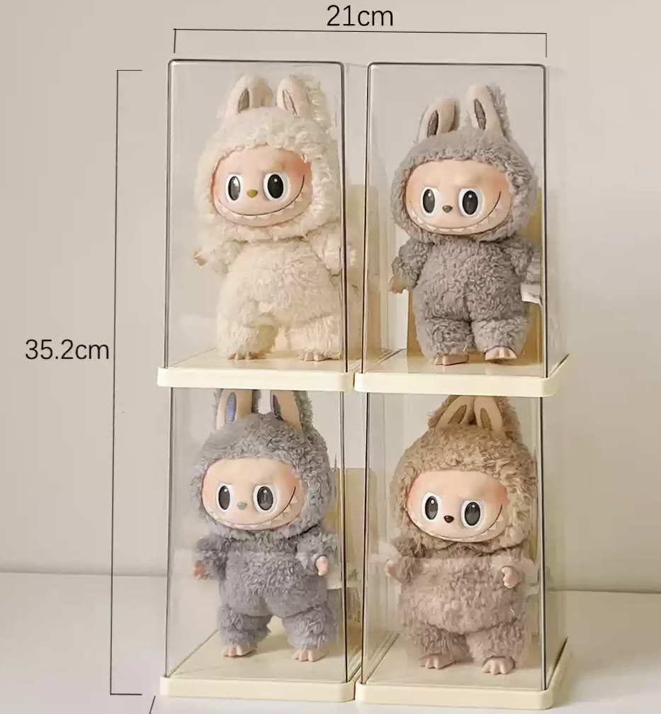 Labubu Acrylic Display Box – Large Capacity Transparent Doll Storage Cabinet & Dustproof Organizer