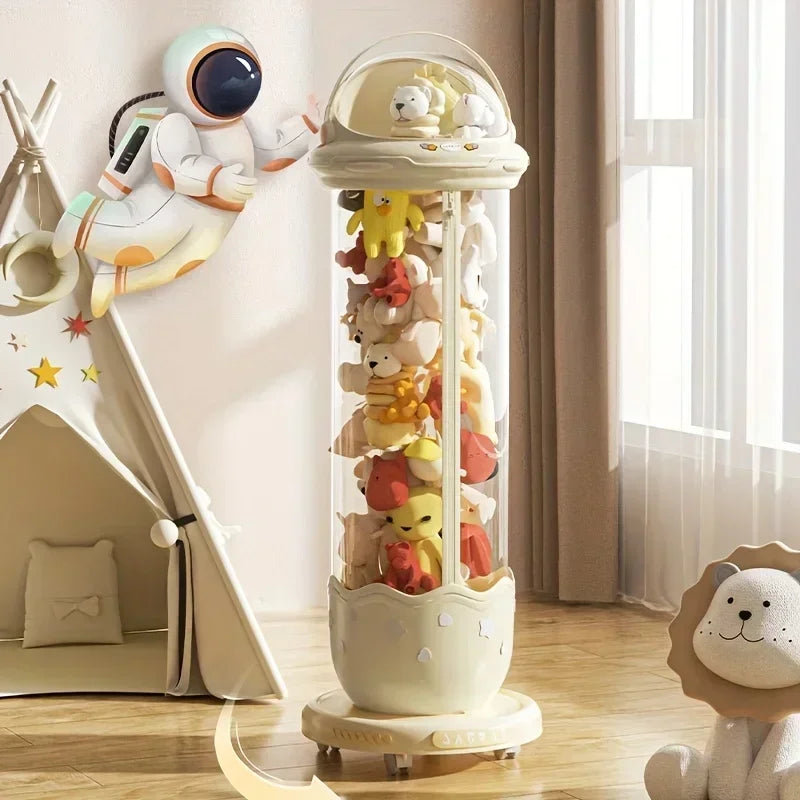 Astronaut Blind Box & Labubu Storage Box – Space Capsule Plush Toy Organizer with Zipper & Wheels