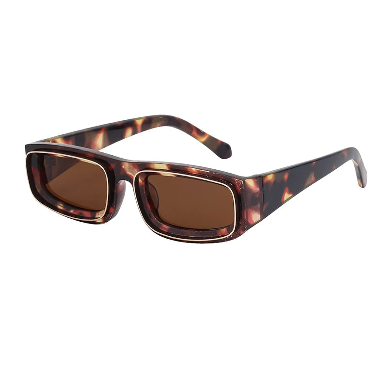 Retro Rectangle Sunglasses – UV400 Small Frame Fashion Glasses for Men & Women