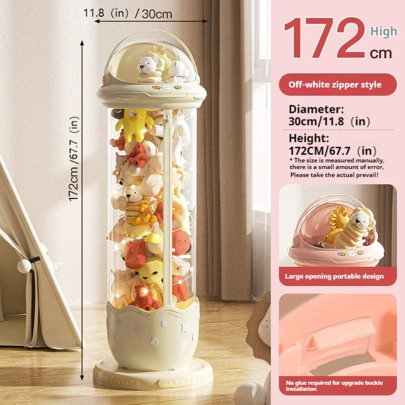 Astronaut Blind Box & Labubu Storage Box – Space Capsule Plush Toy Organizer with Zipper & Wheels
