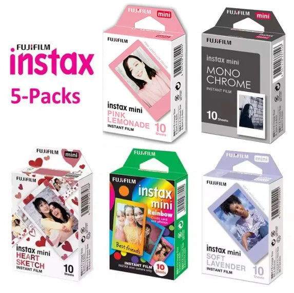 Fujifilm Instax Mini Film – 10/20/50 Sheets Colorful Instant Photo Paper for Mini 11, 9, 8, 7s, 70, 90, SP-2