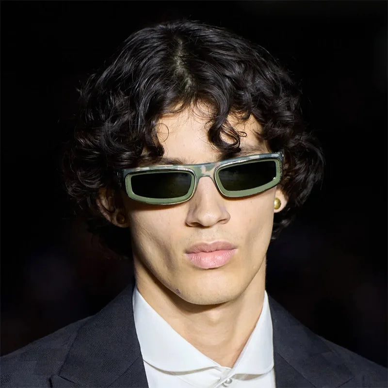 Retro Rectangle Sunglasses – UV400 Small Frame Fashion Glasses for Men & Women