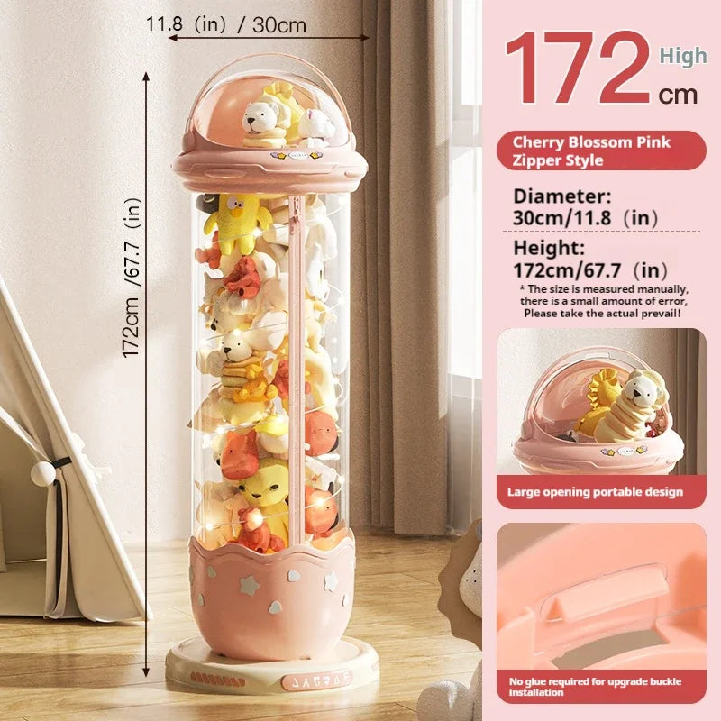 Astronaut Blind Box & Labubu Storage Box – Space Capsule Plush Toy Organizer with Zipper & Wheels