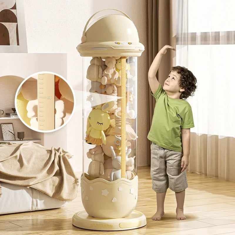 Astronaut Blind Box & Labubu Storage Box – Space Capsule Plush Toy Organizer with Zipper & Wheels