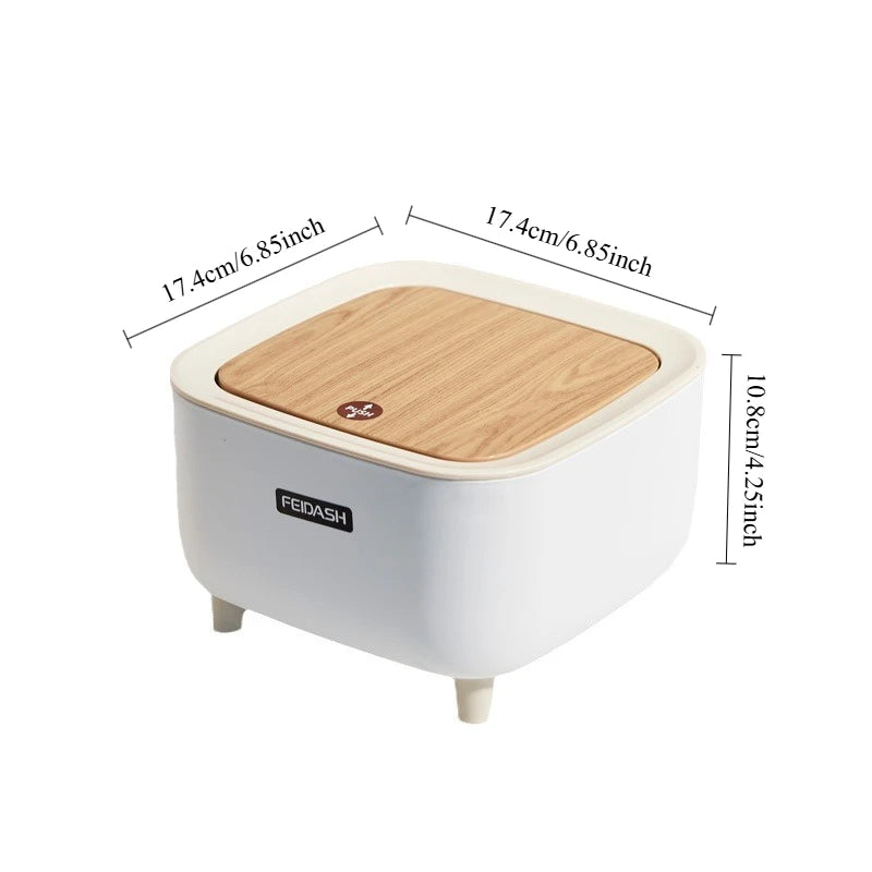 Large Capacity Kitchen Trash Can with Lid Modern Rectangular Bin