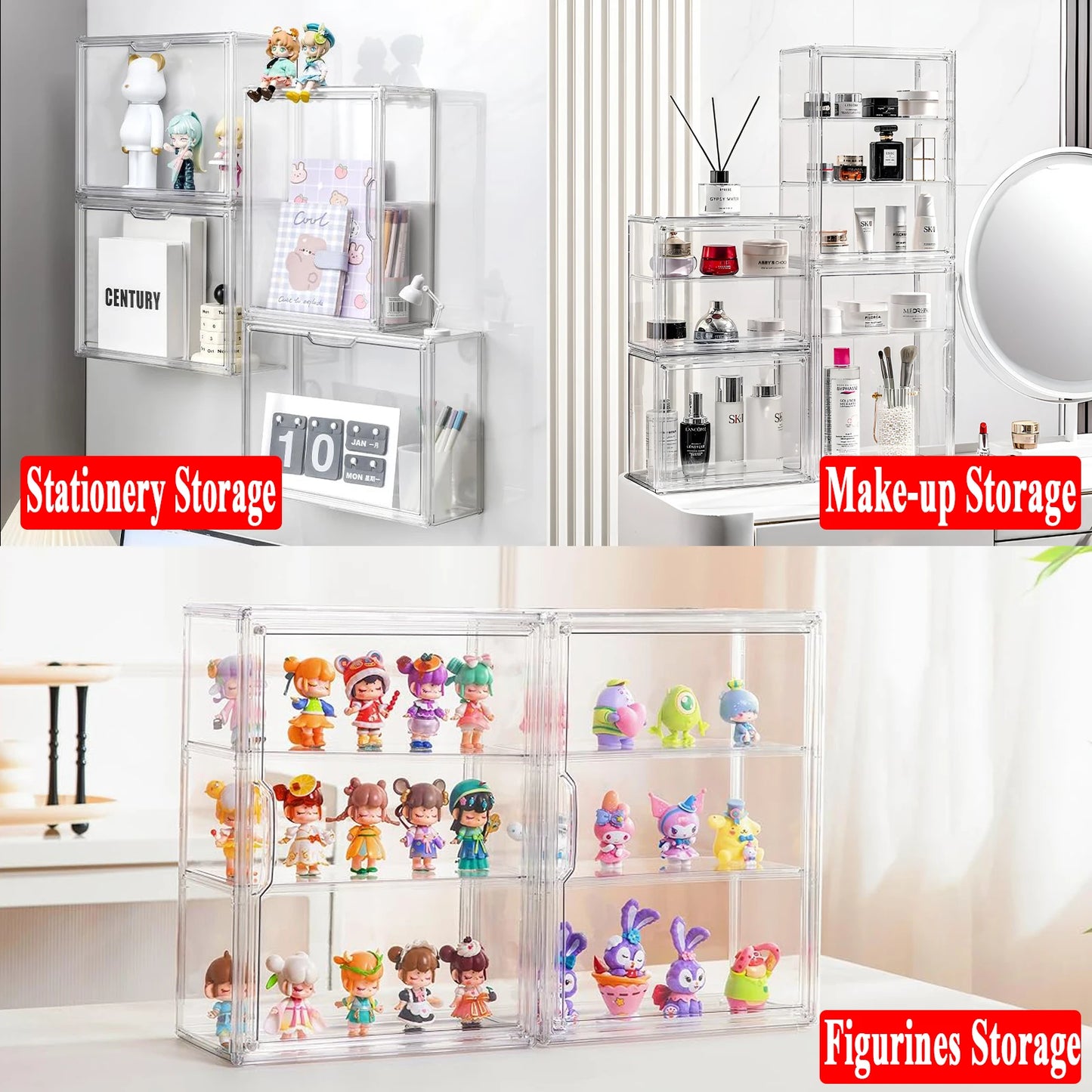 Blind Box Display Case – Transparent Acrylic Storage Organizer for Dolls, Figures & Collectibles