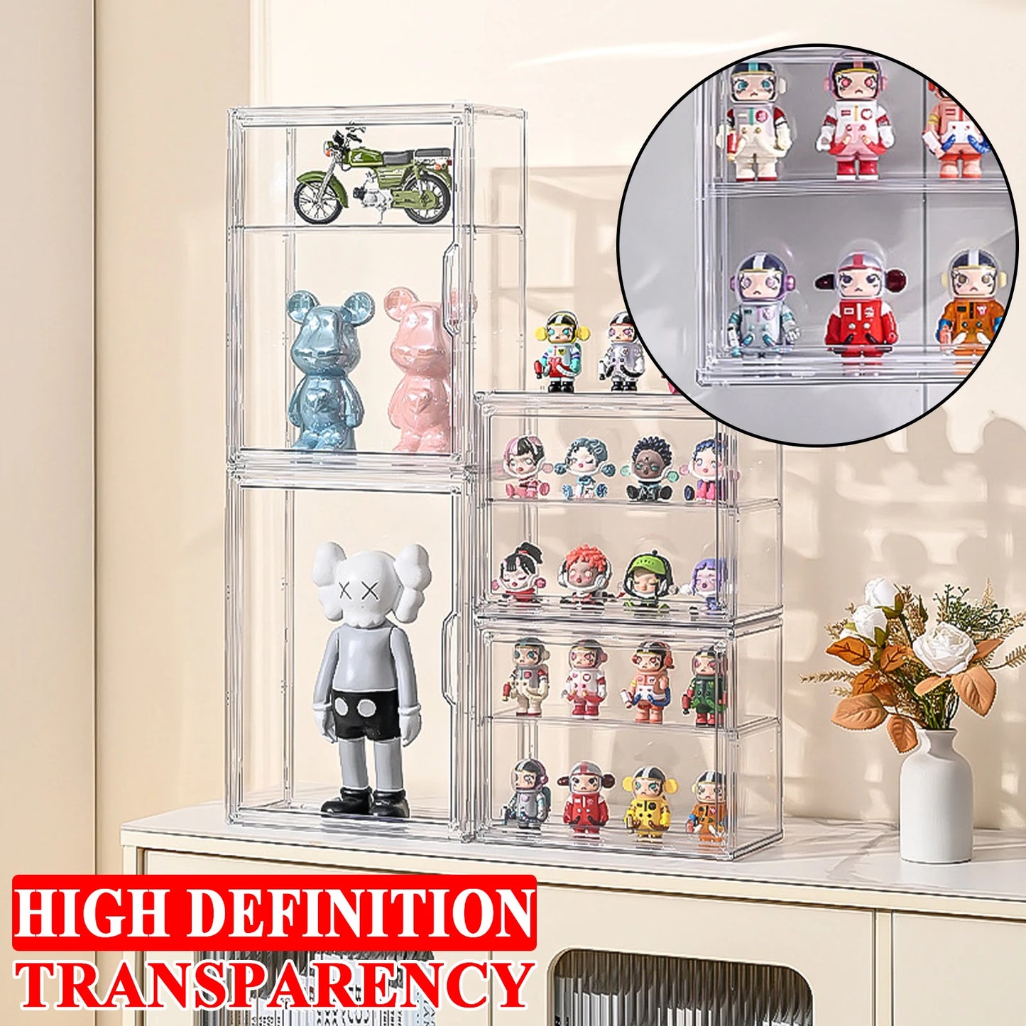 Blind Box Display Case – Transparent Acrylic Storage Organizer for Dolls, Figures & Collectibles