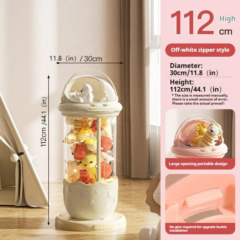 Astronaut Blind Box & Labubu Storage Box – Space Capsule Plush Toy Organizer with Zipper & Wheels