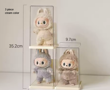 Labubu Acrylic Display Box – Large Capacity Transparent Doll Storage Cabinet & Dustproof Organizer