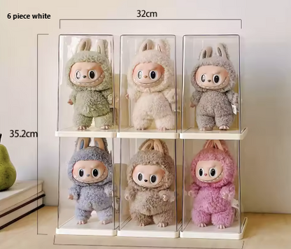 Labubu Acrylic Display Box – Large Capacity Transparent Doll Storage Cabinet & Dustproof Organizer
