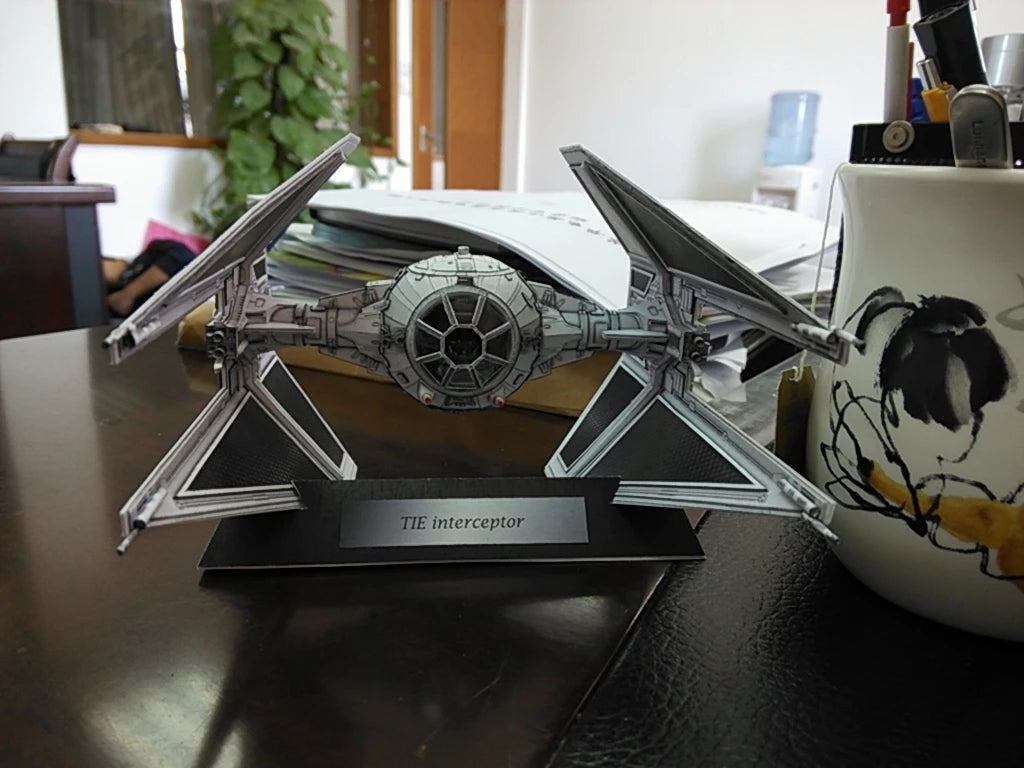 TIE Interceptor DIY Paper Model Kit – Handmade Sci-Fi Papercraft Puzzle Toy