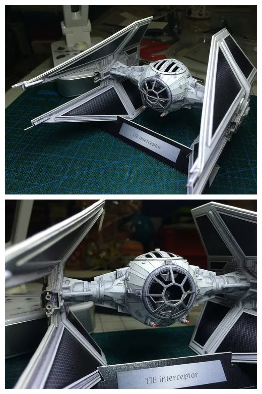 TIE Interceptor DIY Paper Model Kit – Handmade Sci-Fi Papercraft Puzzle Toy