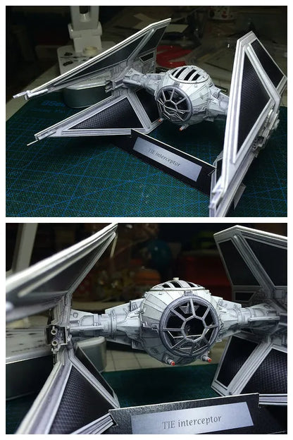 TIE Interceptor DIY Paper Model Kit – Handmade Sci-Fi Papercraft Puzzle Toy