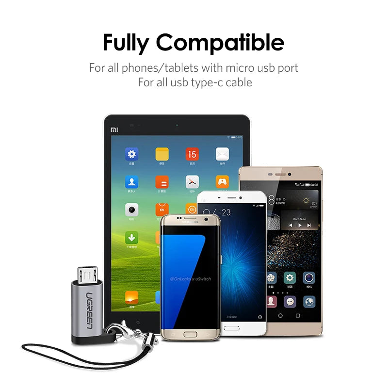 UGREEN Micro USB to USB-C Adapter – Type-C Converter for Charging & Data Transfer