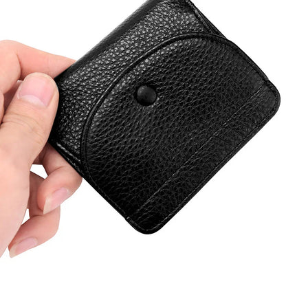 Unisex Genuine Leather Wallet – Mini Coin Purse with Card Holder & Money Pocket