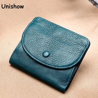 Unisex Genuine Leather Wallet – Mini Coin Purse with Card Holder & Money Pocket