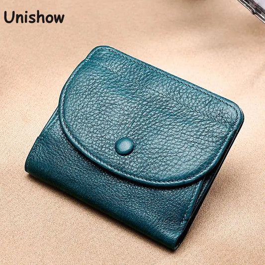 Unisex Genuine Leather Wallet – Mini Coin Purse with Card Holder & Money Pocket