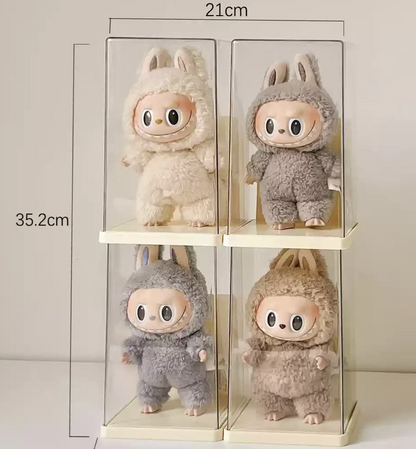 Labubu Acrylic Display Box – Large Capacity Transparent Doll Storage Cabinet & Dustproof Organizer