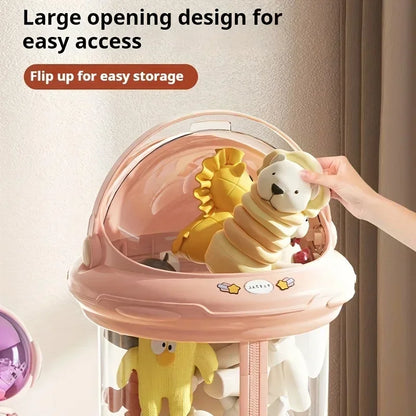 Astronaut Blind Box & Labubu Storage Box – Space Capsule Plush Toy Organizer with Zipper & Wheels