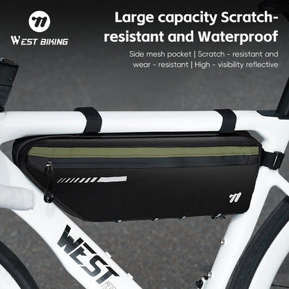 WEST BIKING 2.6L Waterproof Bicycle Bag – Large Capacity Top Tube Cycling Storage