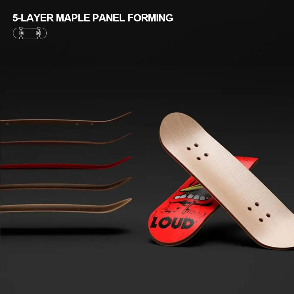 Wooden Mini Fingerboard Scooter – Professional Skateboard Toy for BJD/Labubu Dolls (15–17cm)