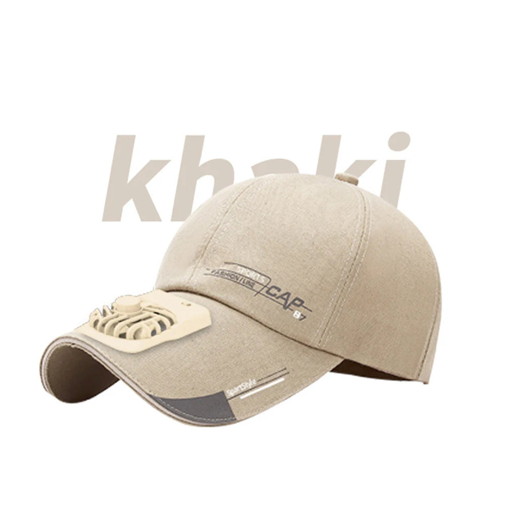 2025 Summer USB Rechargeable Cooling Fan Hat – Sun Protection Baseball Cap for Fishing, Golf & Camping
