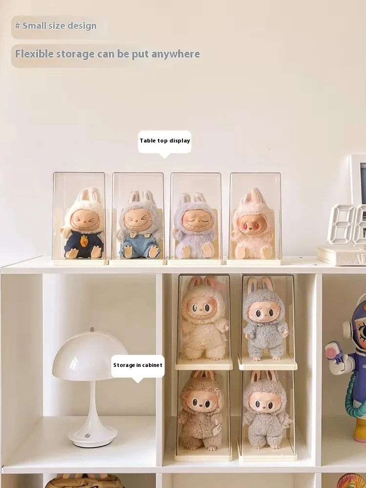 Labubu Acrylic Display Box – Large Capacity Transparent Doll Storage Cabinet & Dustproof Organizer