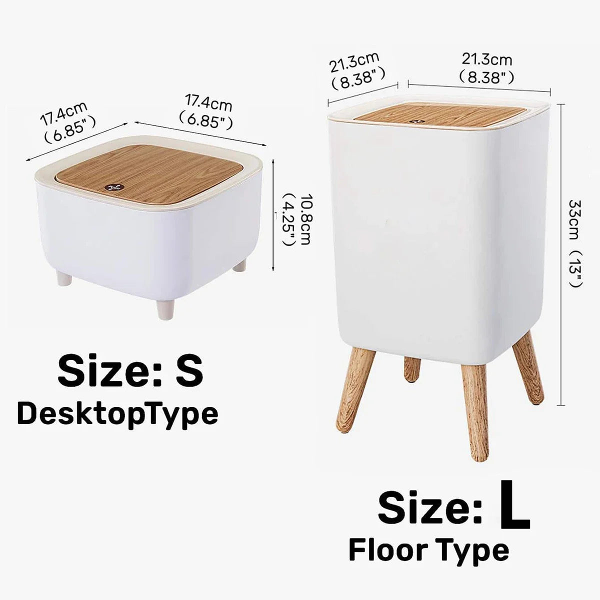 Large Capacity Kitchen Trash Can with Lid  Modern Rectangular Bin