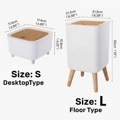 Large Capacity Kitchen Trash Can with Lid  Modern Rectangular Bin
