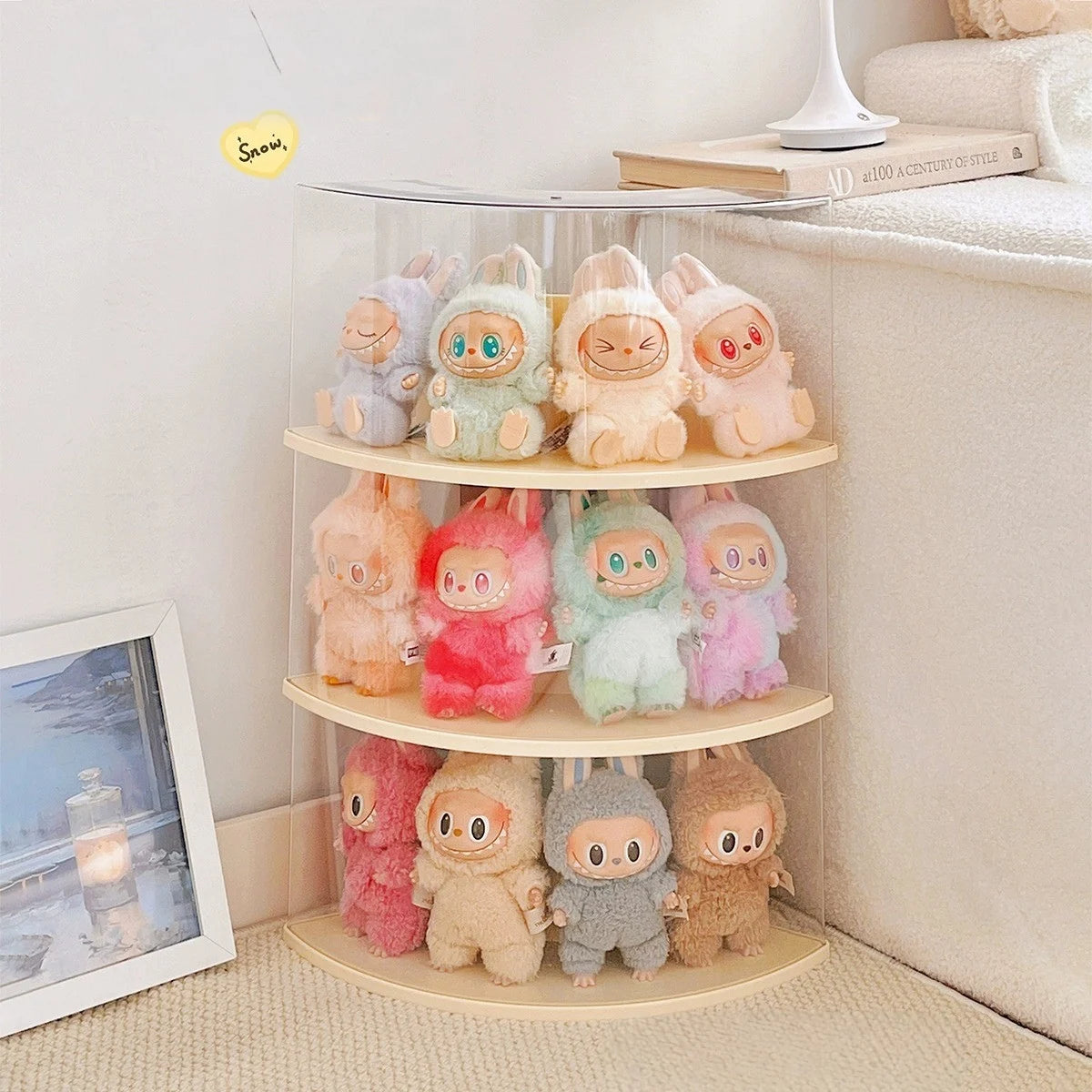 Display Box Labubu Transparent Vinyl Labubu Plush Doll Hand-Made Blind Box Storage Display Stand Is Stylish And Simple.