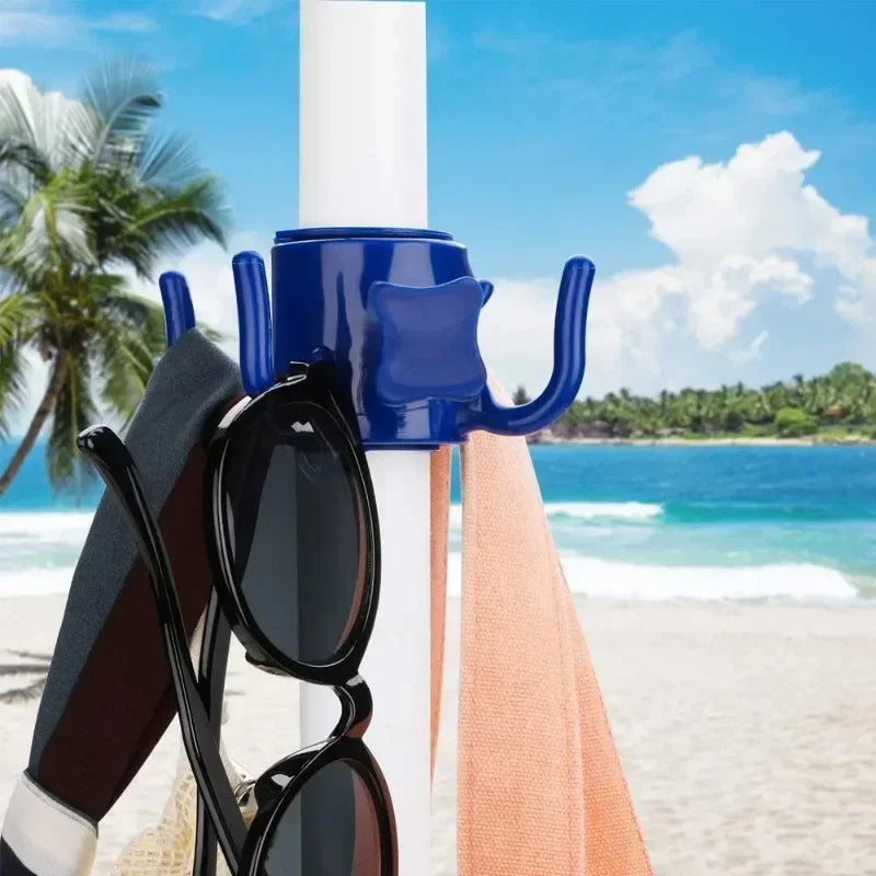 Beach Umbrella Hook – 4-Prong Hanger for Towels, Hats, Bags, Sunglasses & More