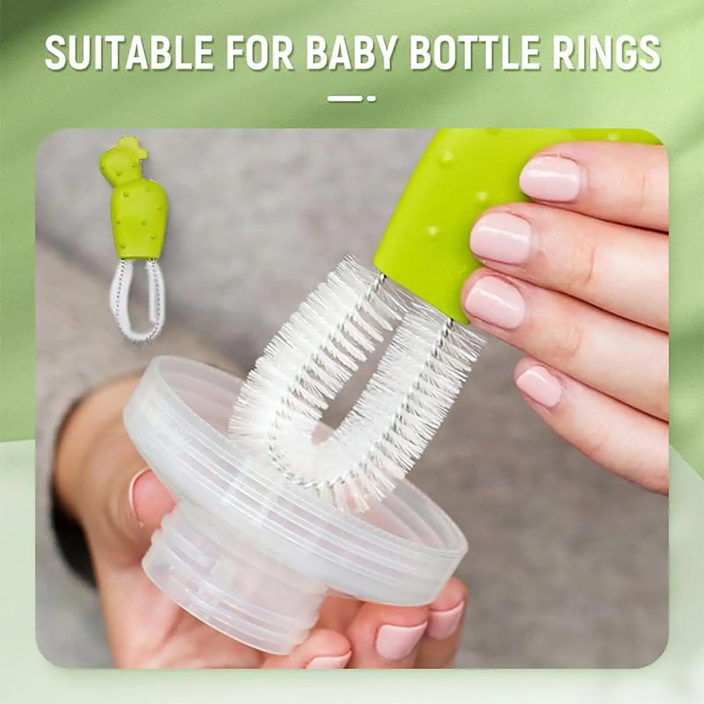 4 Piece Baby Bottle Brush Cleaning Set, Cactus Baby Bottle Brush Set, Long Handle Water Bottle Cleaner, Home Use Cups and Straws