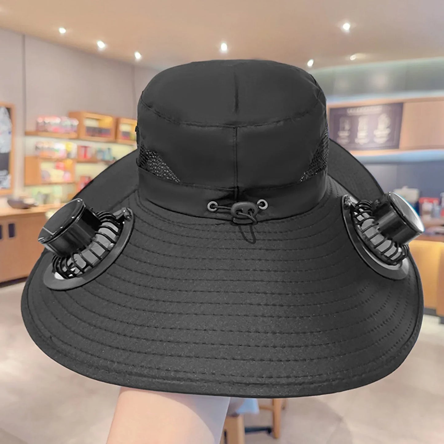 Outdoor Solar & USB Rechargeable Double Fan Sun Hat – Cooling Fisherman Hat for Travel, Fishing & Camping