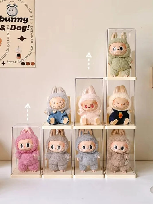 Labubu Acrylic Display Box – Large Capacity Transparent Doll Storage Cabinet & Dustproof Organizer