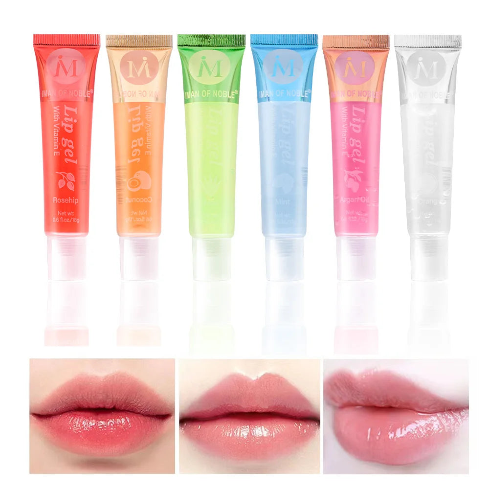 6Pcs Fruity Lip Gloss Set – Hydrating, Moisturizing & Glossy Clear Lip Gel for Shiny, Juicy Lips