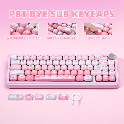 YUNZII Pink Ice Cream Keycaps  138 Key PBT Dye Sub