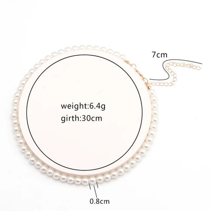 Layered Imitation Pearl Choker Necklace, Magnetic Clasp