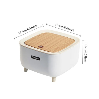 Large Capacity Kitchen Trash Can with Lid  Modern Rectangular Bin