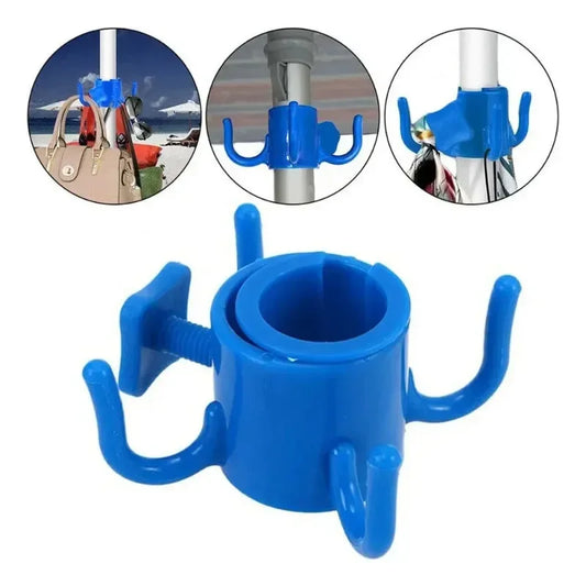 Beach Umbrella Hook – 4-Prong Hanger for Towels, Hats, Bags, Sunglasses & More