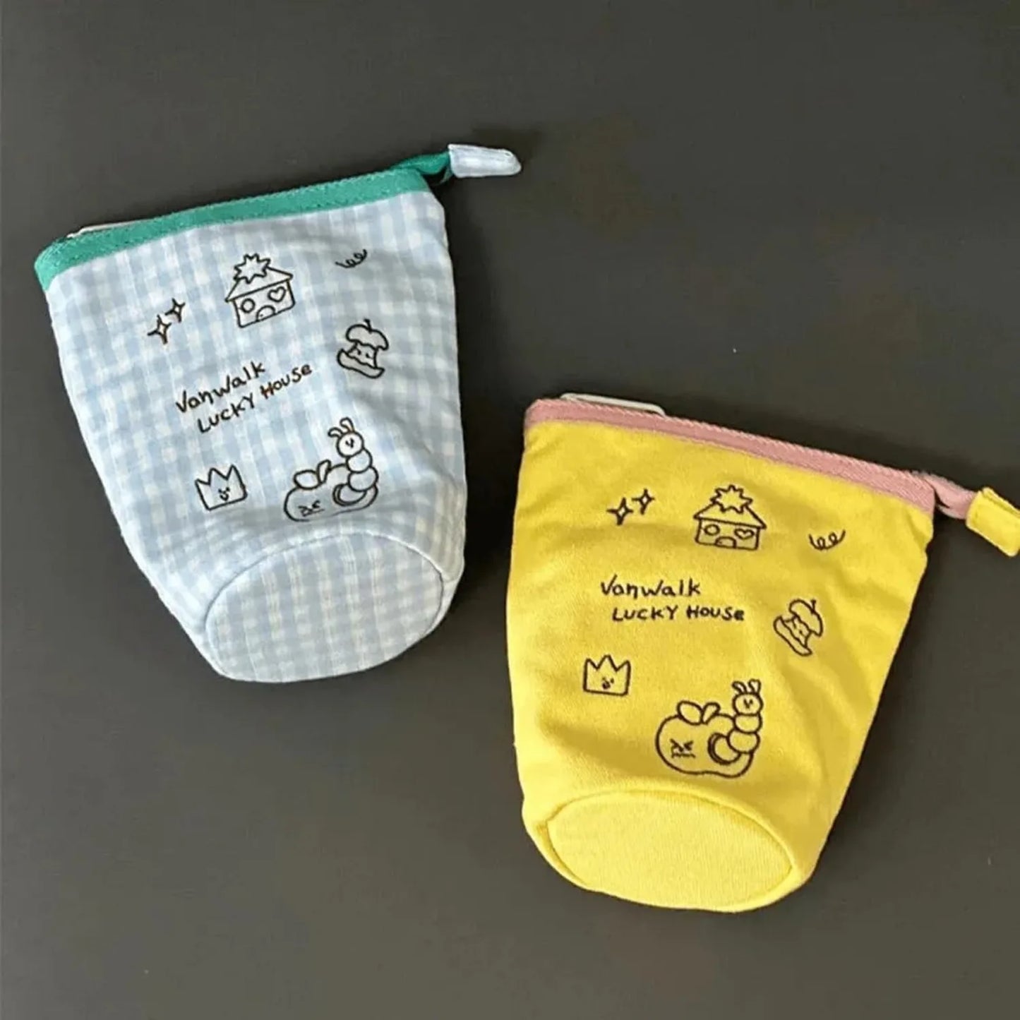 Large Vertical Pencil Case with Flip Cover and Embroidery - Creative Stationery Storage Multifunctional Back To School Supplies