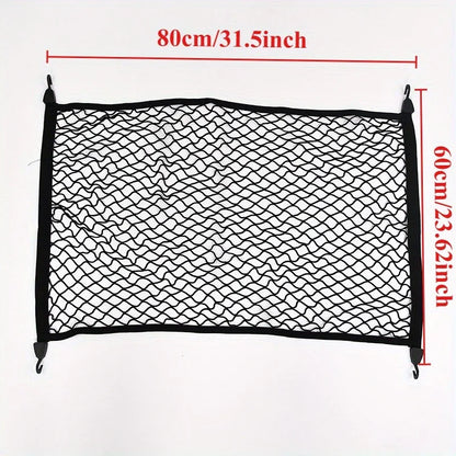 Universal Truck Bed Cargo Net – Elastic Polyester Tailgate Organizer 80×60cm