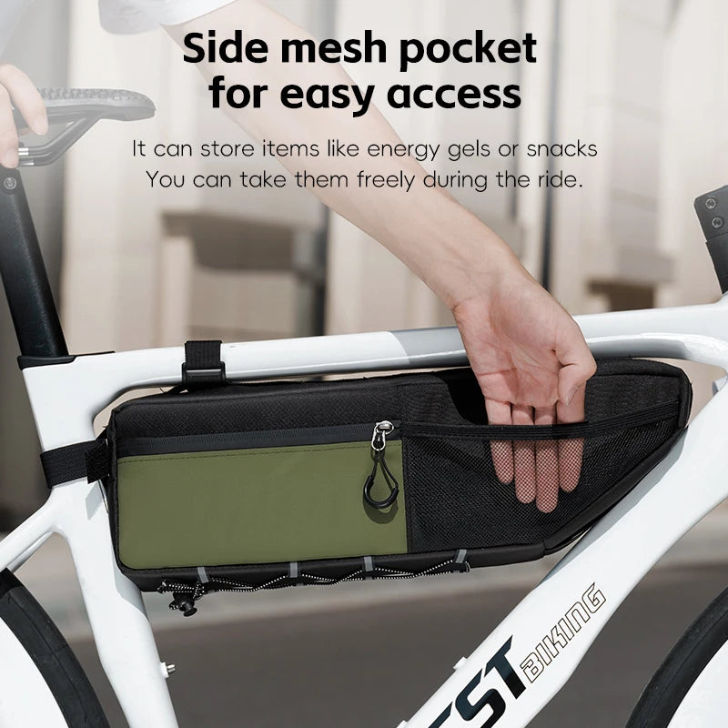 WEST BIKING 2.6L Waterproof Bicycle Bag – Large Capacity Top Tube Cycling Storage