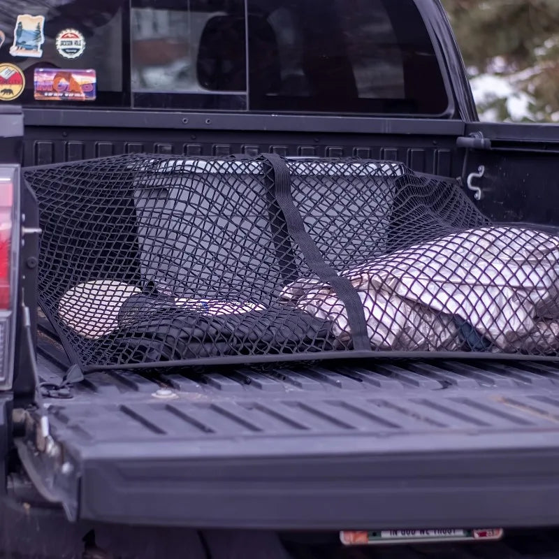 Universal Truck Bed Cargo Net – Elastic Polyester Tailgate Organizer 80×60cm