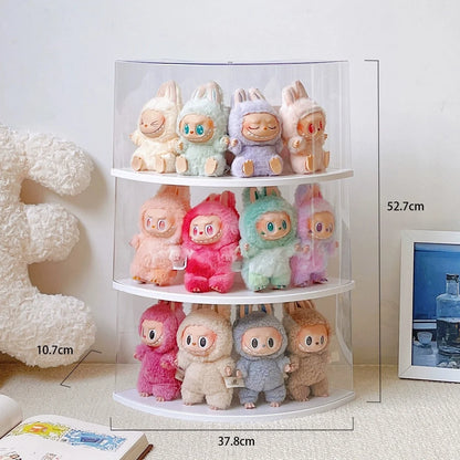 Display Box Labubu Transparent Vinyl Labubu Plush Doll Hand-Made Blind Box Storage Display Stand Is Stylish And Simple.