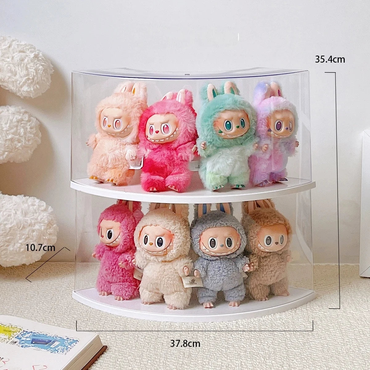 Display Box Labubu Transparent Vinyl Labubu Plush Doll Hand-Made Blind Box Storage Display Stand Is Stylish And Simple.