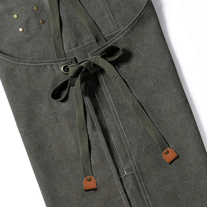 Heavy-Duty Canvas Kitchen & Work Apron – Unisex Chef, Barista, Barber & Workshop Apron with Cross-Back Design & Pockets