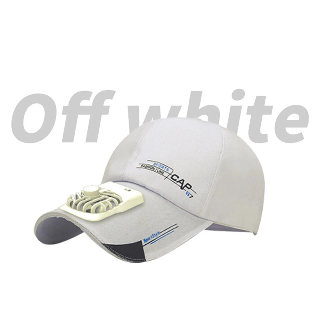 2025 Summer USB Rechargeable Cooling Fan Hat – Sun Protection Baseball Cap for Fishing, Golf & Camping